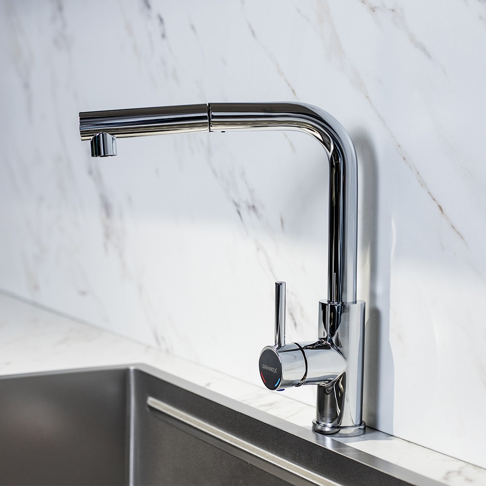 VÒI RỬA BÁT NÓNG LẠNH DÂY RÚT GRANDX GXF02 Dual Spray - 17 VÒI RỬA BÁT NÓNG LẠNH DÂY RÚT GRANDX GXF02 Dual Spray