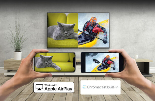 18 AirPlay Chromecast 613x400 1 - GOOGLE TIVI OLED SONY 4K 65 INCH K-65XR80 GOOGLE TIVI OLED SONY 4K 65 INCH K-65XR80