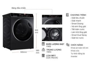 AQD DDW1100JBK 565x400 2 - MÁY GIẶT AQUA INVERTER 11 KG AQD-DDW1100J(BK)