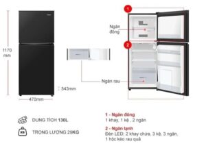 AQR T160FA 768x545 1 - TỦ LẠNH AQUA 130 LÍT AQR-T160FA(BS)