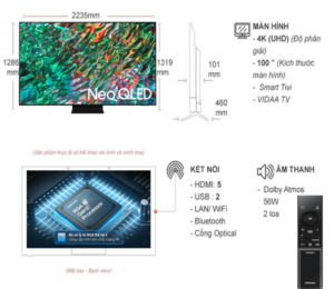 Smart Tivi Samsung Neo QLED 4K 100 Inch QA100QN80F