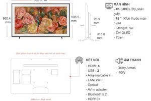 Tivi Khung Tranh The Frame Samsung QLED 4K 75 Inch QA75LS03F