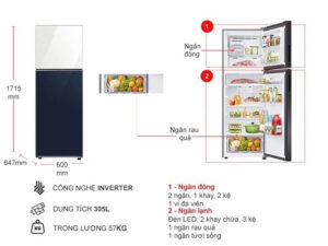 Tủ lạnh Samsung Inverter 305 lít RT31CB56248ASV