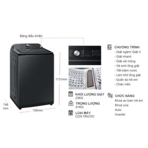 Máy giặt Samsung Inverter 23 kg WA23A8377GV/SV