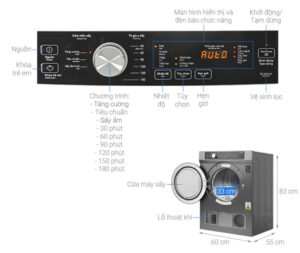 AQH V800HSS 768x647 1 - MÁY SẤY THÔNG HƠI AQUA 8 KG AQH-V800H(SS)