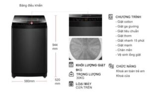 AWM9 316KB 649x400 1 - MÁY GIẶT AQUA 9 KG AWM9-316K(B)