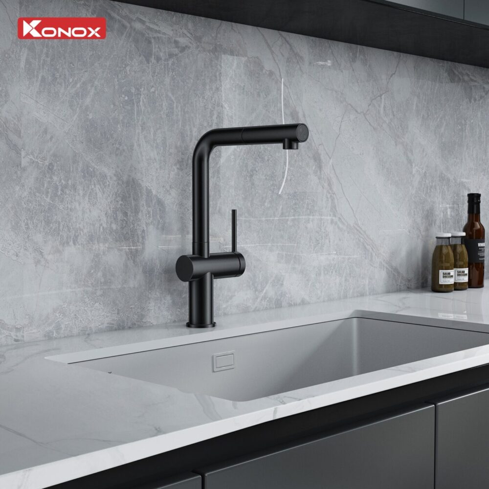 Voi rua bat day rut Stream Smart Gun Meta 4 1400x1400 1 - VÒI RỬA BÁT DÂY RÚT KONOX STREAM SMART GUN METAL VÒI RỬA BÁT DÂY RÚT KONOX STREAM SMART GUN METAL