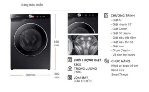 Máy giặt Samsung Inverter 12 kg WW12CG604DLBSV