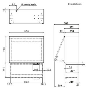 Giá bát đĩa nâng hạ điện Nhật Bản có sấy khô GARIS ML06.90HC