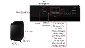 Máy giặt Samsung Inverter AI 19 kg WA80F19B9BSV