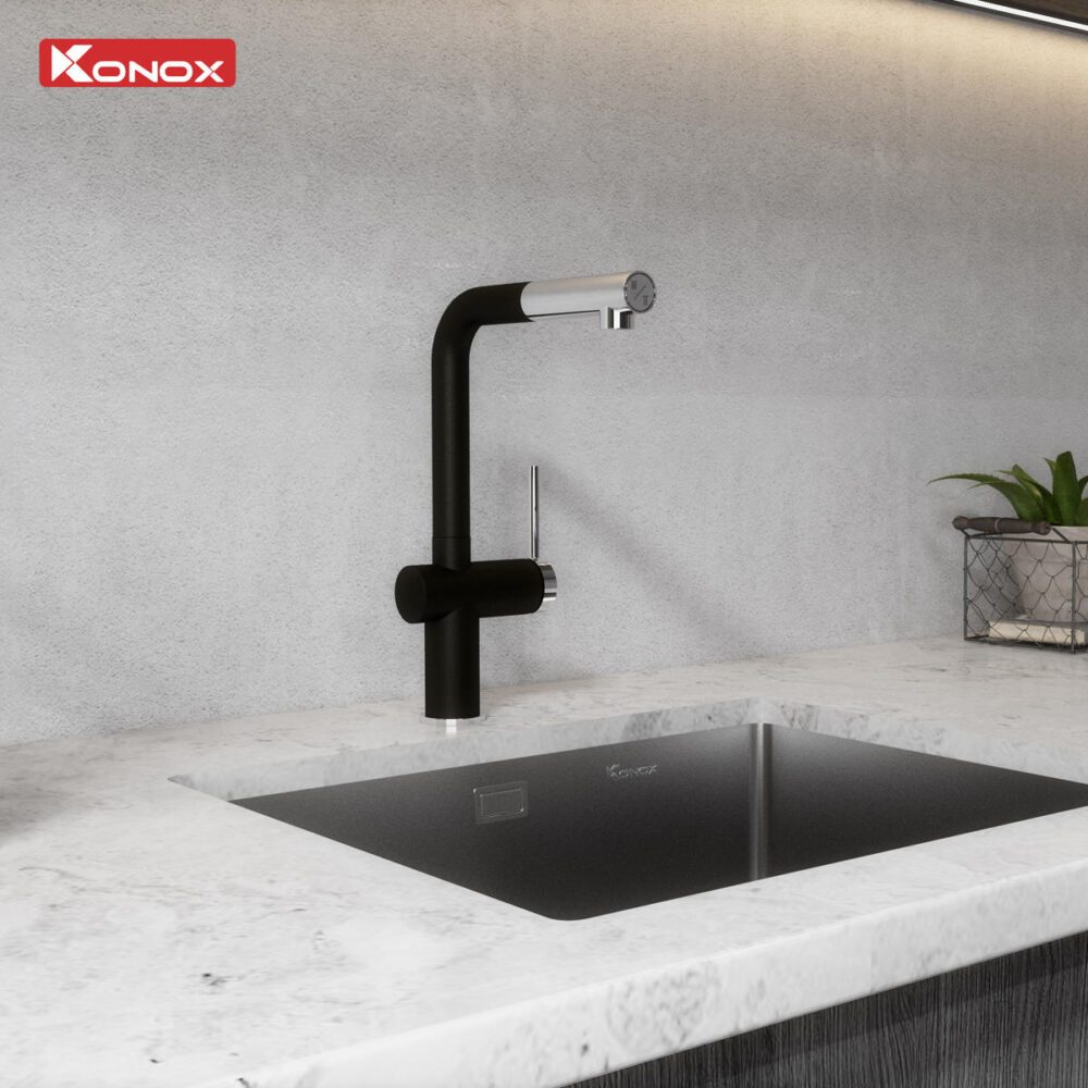 voi rua bat day rut Konox Stream Black 2 1 - VÒI RỬA BÁT DÂY RÚT KONOX STREAM SMART BLACK voi rua bat day rut Konox Stream Black 2 1 - VÒI RỬA BÁT DÂY RÚT KONOX STREAM SMART BLACK