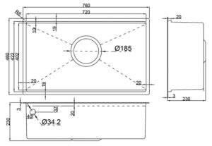 BV GSU - Trang Chủ CHẬU RỬA BÁT 1 HỐ GARIS GS11.76D