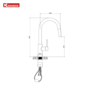 Vòi rửa bát dây rút Konox Reno Smart
