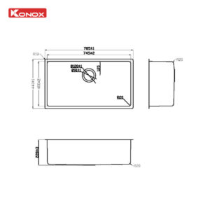 ban ve STELO 780U 1 - CHẬU RỬA BÁT KONOX TURKEY SINK STELO 780U