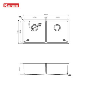 ban ve Vigo 860 1 - CHẬU RỬA BÁT KONOX TURKEY SINK VIGO 860