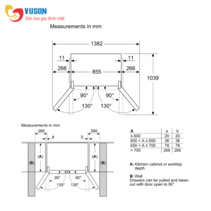 TỦ LẠNH SIDE BY SIDE BOSCH KMC85LEEA SERI 4 550L