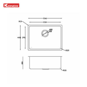 Ban ve Neron 590U 1 600x600 2 - CHẬU RỬA BÁT KONOX TURKEY SINK NERON 590U