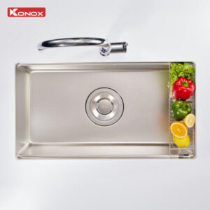 chau rua bat 1 ho chong xuoc Konox Dekor 8044SU 600x600 2 - CHẬU RỬA BÁT KONOX WORKSTATION SINK DEKOR KN8044SU