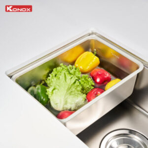 colander chau rua bat 1 ho chong xuoc Konox Dekor 8044SU 600x600 2 - CHẬU RỬA BÁT KONOX WORKSTATION SINK DEKOR KN8044SU
