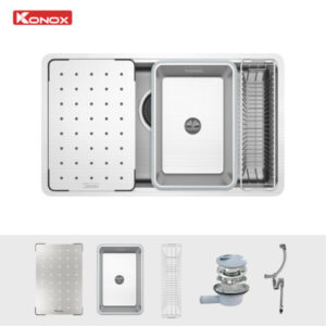 phu kien chau rua bat chong xuoc dekor 8044su 600x600 2 - CHẬU RỬA BÁT KONOX WORKSTATION SINK DEKOR KN8044SU